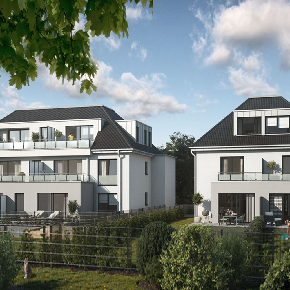 Zwei Häuser mit Garten